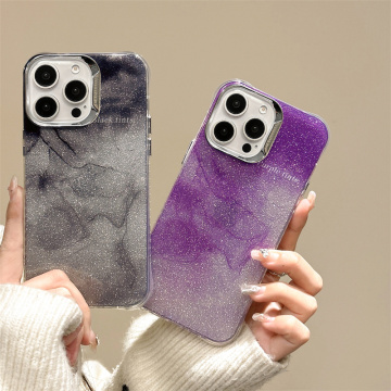 Création coréenne Creative Halo Flash Powder Fashion Téléphone pour iPhone 16 Pro Max, 15 Pro, 14, 13, 12 - Fermorcerie