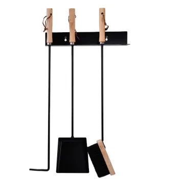 5 Piece Metal Cast Iron Fire Pit Tongs and Tools Set for Indoor and Outdoor Use