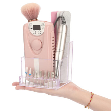 Nail Drill Bit Storage Box: Pink, White, Black Empty Container Sorting Box