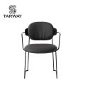 Hotel Home Restaurant Luxury Leather Upholstered Dining Chair Dining Room Chairs With Carbon Steel Leg