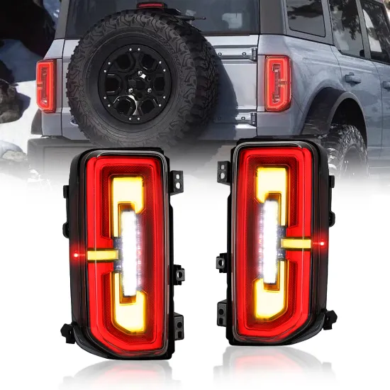 2PC Smoked LED Taillights Assembly for Bronco 2021-2022 with Turn, Brake, and Reversing Lights