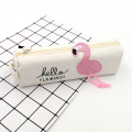 Trousse à crayons en toile style flamant rose