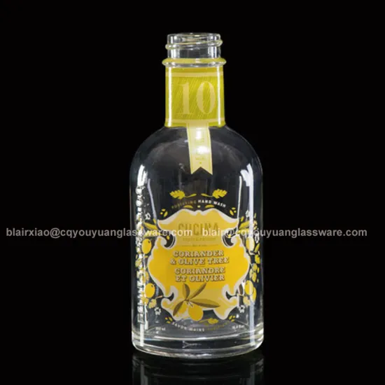 Round Frosted Glass Beverage Bottles Glass Bottles 8 OZ Clear Beverage