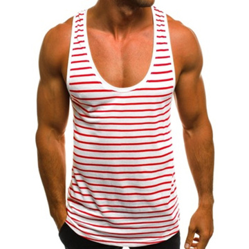 Men Stripe Tank Top Vest Summer Quick Dry Vest Casual Bodybuilding Vest Clothes Fashion Clothing men's Tank Tops