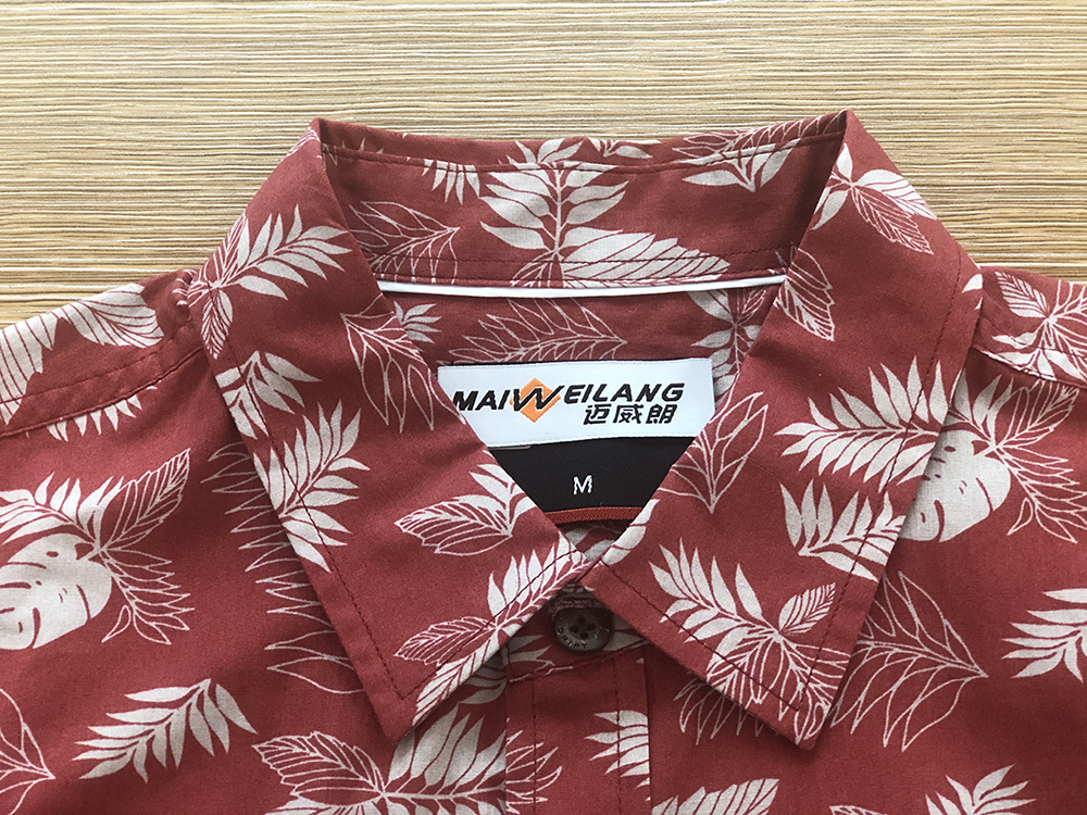red print short sleeve shirt