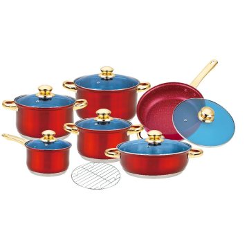 Cookware Set with Red Painted Finish