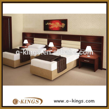 Economic hotel bedroom set furniture with two beds