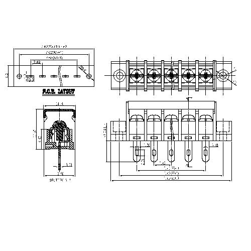 AT828-7.62XXX-HM Barrier Terminal Block Pitch7.62mm 