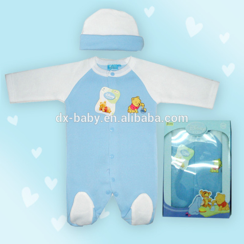 Wholesale baby clothes best autumn baby one-piece clothe romper+hat baby gift set