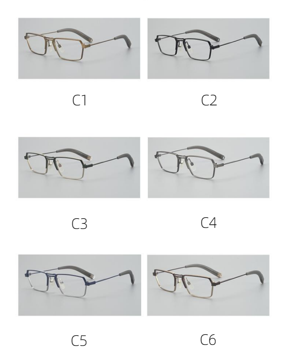 designer rectangle titanium frame eyeglasses