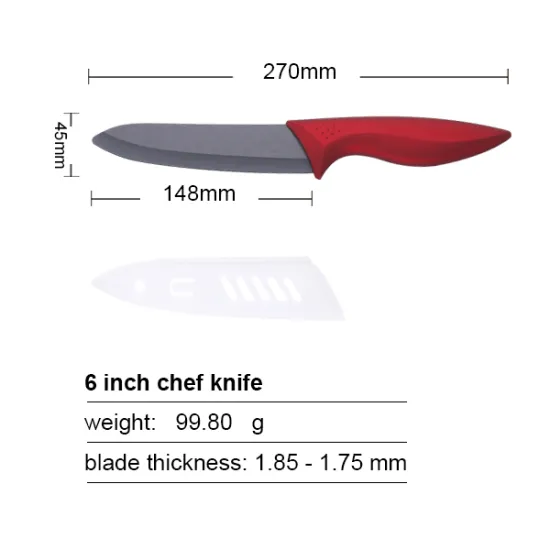 Rose Handle 6 Inches Ceramic Chef Knife