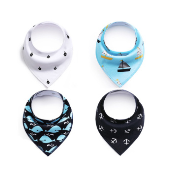 Custom Wholesale 5 Pack 100% Organic Cotton Baby Bandana Drool Bibs