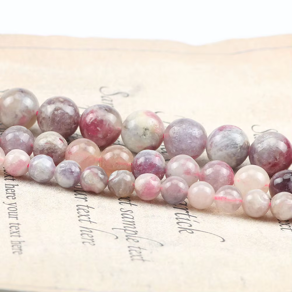 6/8/10mm Round Natural Red Tourmaline Beads