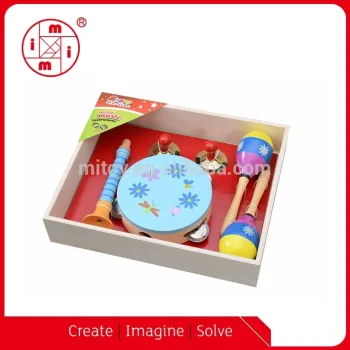 wooden Xylophone,tambourine,Maracas,Hand bell&Cymbal Instrument bundle toys