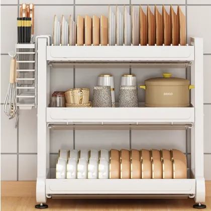 Dish Rack Table Top Bowl Drain Rack Double Countertop Bowl Chopsticks Windowsill Storage Basket