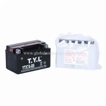 Motorcycle battery with 12V/7Ah, modeled as YTX7A-BS
