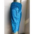 Blue Casual cotton middle pants