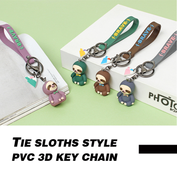 Lovely sloth polyresin key chain
