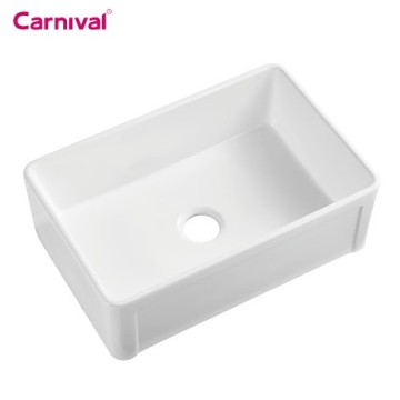 Wholesale Modern Luxury Glossy White Porcelain Farmhouse Kitchen Sink