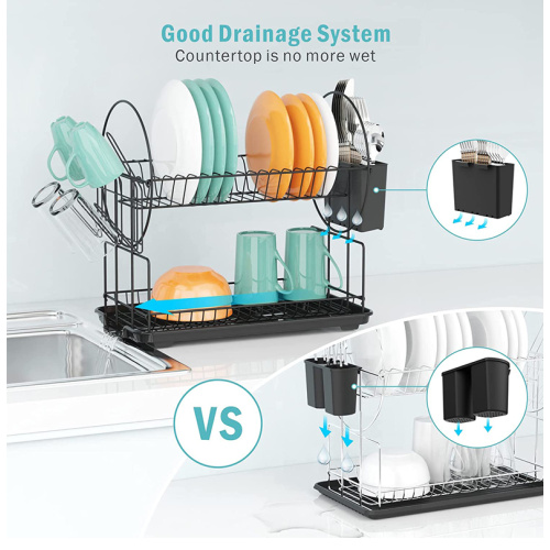 2 Tier Large Capacity Dish Drainer Rack