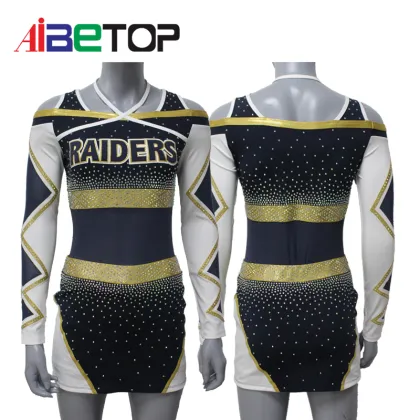 Blue and White Varsity Cheerleading Uniforms