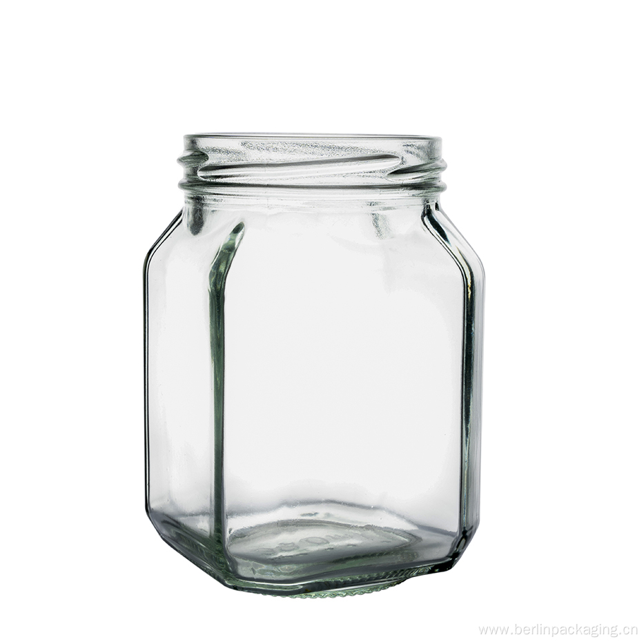 380ml Clear Glass Beveled Edge Jars