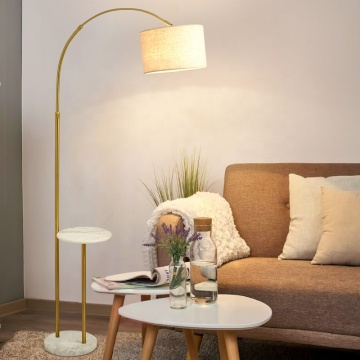 Modern Nordic LED Floor Lamp with Marble Base and Ostrich Feather Design