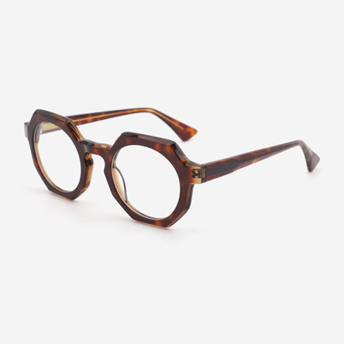 Hexagon and Irregular Dimensional Acetate Unisex Optical Frames 23A3197