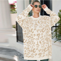 Women`s Casual Leopard Print Long Sleeve Sweaters Tops