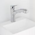 Farmhouse Stainless Steel Pull Down Water Sink Tap Mixer Black Kitchen Faucet set