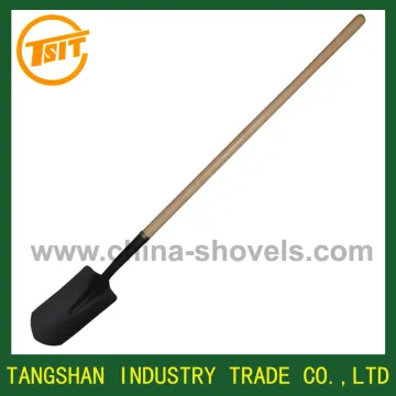 long wooden handle digging tool garden spade