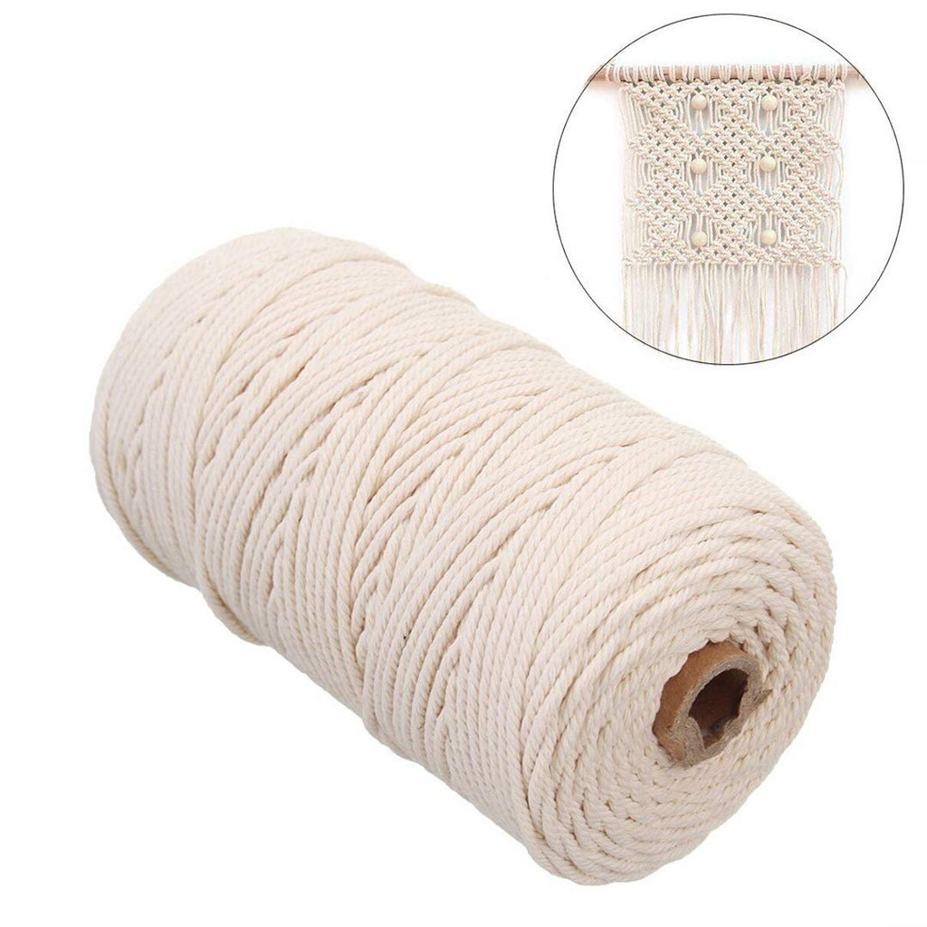 Cotton Cord 2mm x 200m Macrame Cotton Cord for Wall Hanging Dream Catcher For Wall Hangings Plant Hangers Wall Art Homewares