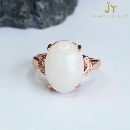 High Quality Natural Stone and Brass Jewelry: Explore Rose Gold Plated Jade Rings and Hetian Jade Collections