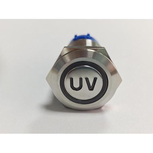 UL-certifikat Vattentät 19 mm LED-tryckbrytare av metall