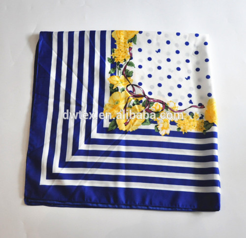 Polyester material silk screen print scarf women