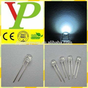 wholesale high quality 5mm straw hat white dip led