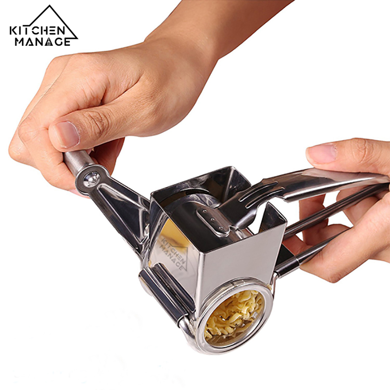 Stainless steel rotatable cheese grater