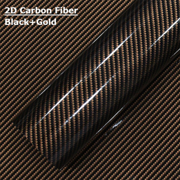 Película de vehículo de envoltura de vinilo marrón de fibra de carbono 2D