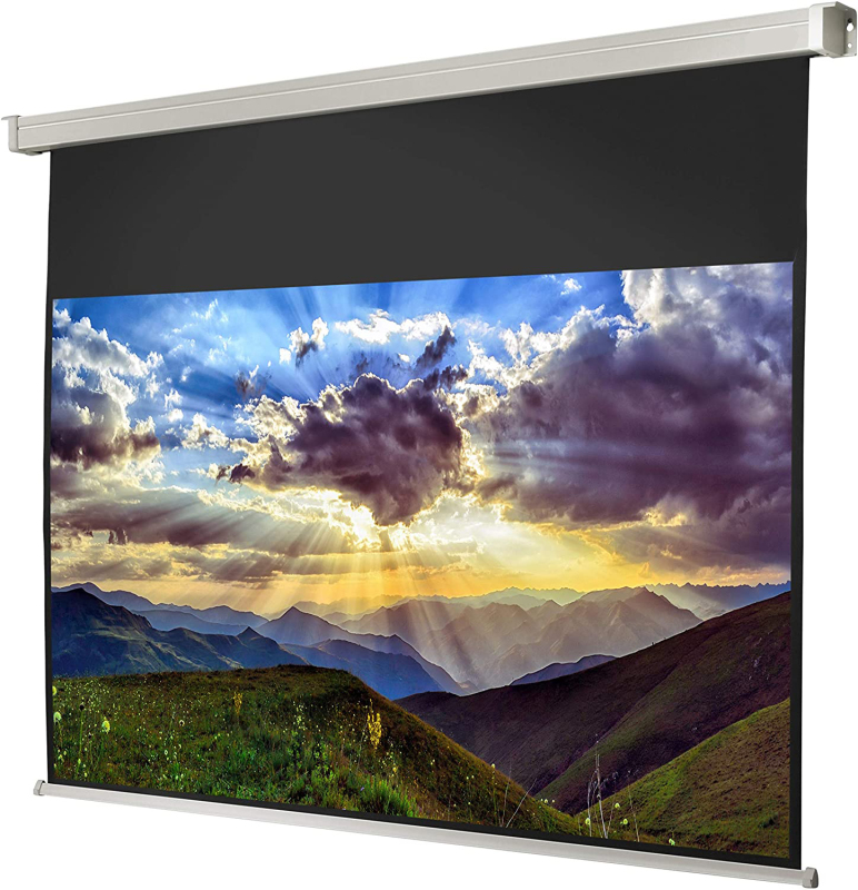 Matte white motorized projector screen wall mount