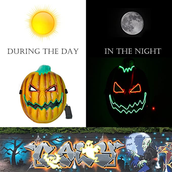 Scary Glowing Jack O Lantern Face Mask