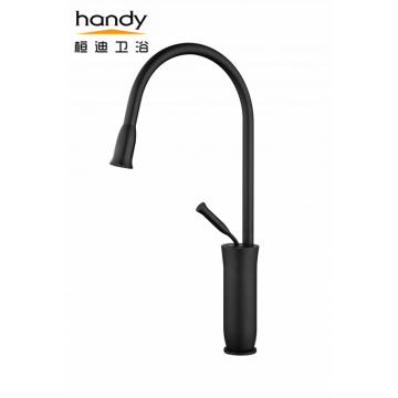 Single-handle black kitchen sink mixer