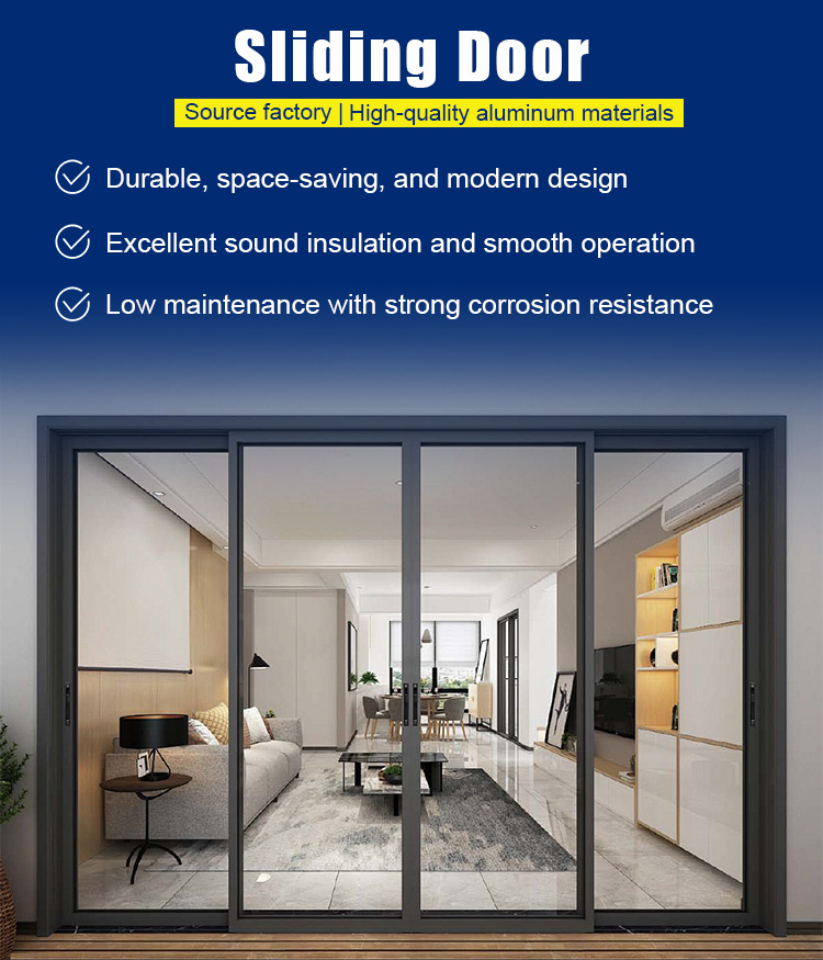High-quality aluminum alloy sliding doors are durable and resistant to corrosion