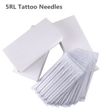 ATOMUS 50pcs/Set Professional Tattoo Needles 5RL Steel Disposable Sterilze Tattoo Needles Curved Round Liner Tattoo Needles