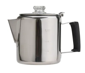 Stainless Steel Camping Coffee Pot: 6-12 Cups Capacity - Perfect for Campfire and Stove Top Coffee Making