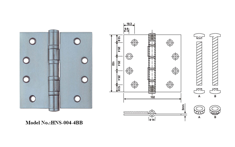 Durable Stainless Steel Hinges with ball bearing 