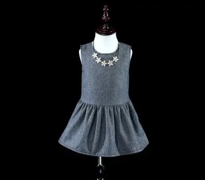 Lemokiz Wholesale spring autumn winter Sleeveless Round Neck Wool Girls Dress Parent-child outfit Mother And Daughter outfit