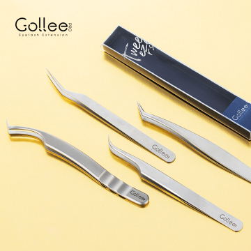 Unimore Private Label Custom Color Perfect Grip Curved Eyelash Extension Tweezers