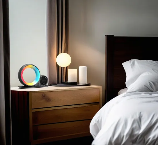 RGB Bedside Lamp with Bluetooth Speaker, Light, Digital Display Alarm Clock - Multi-functional Decorative Lamp