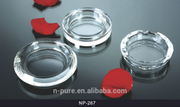 Round Crystal Glass Custom Cigar Ashtray Clear Ashtry