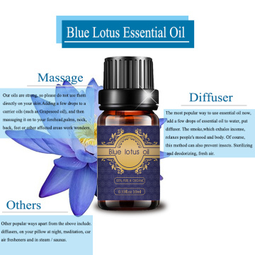 Massagem corporal óleo azul natural de lótus para difusor